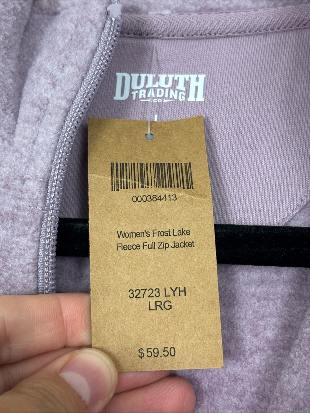 Duluth Trading Co. Frost lake fleece full zip up jacket lavender size large NWT - Picture 6 of 7